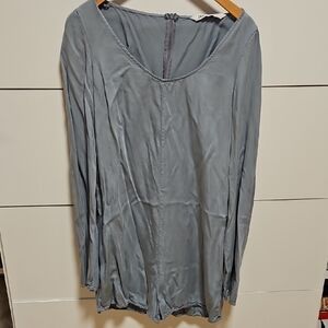 Gray Long-Sleeve Romper